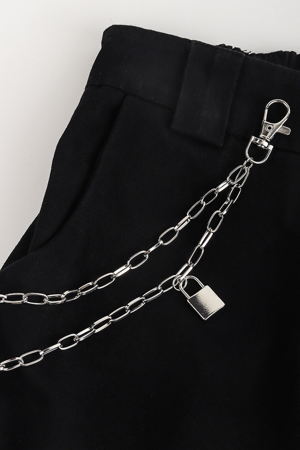 Double Layered Iron Chain Belt with Lock Charm Carauana Store