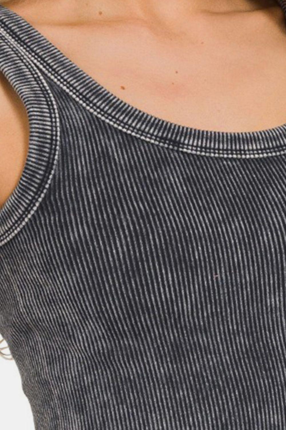 Zenana Washed Scoop Neck Wide Strap Tank Carauana Store