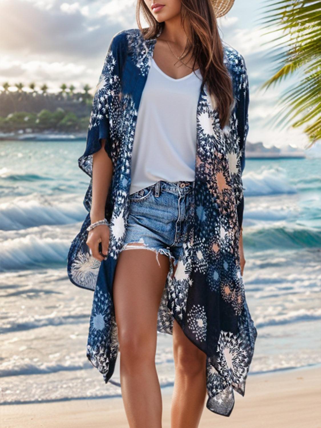 Printed Open Front Cover-Up Carauana Store