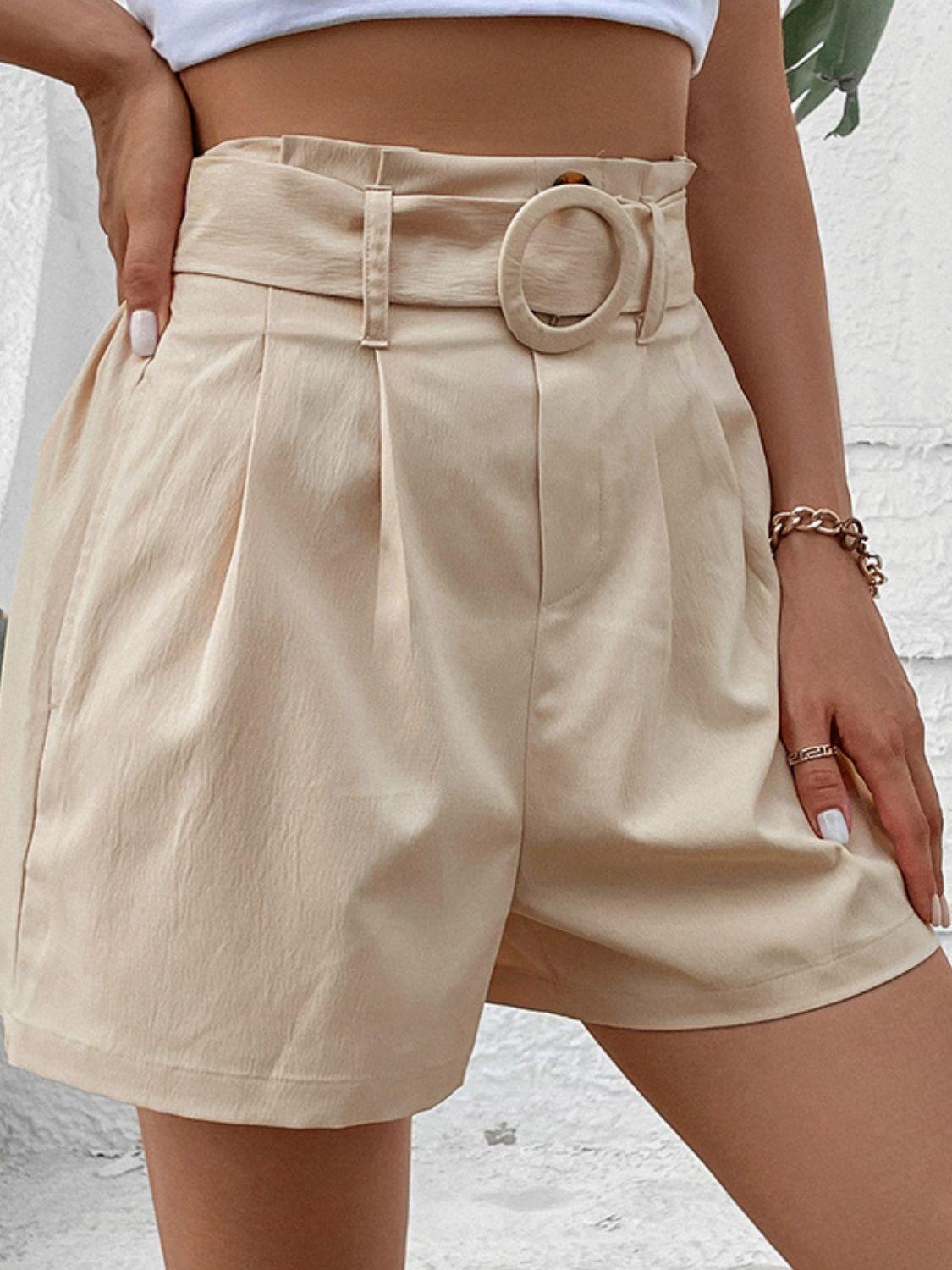 Belted Shorts with Pockets Carauana Store