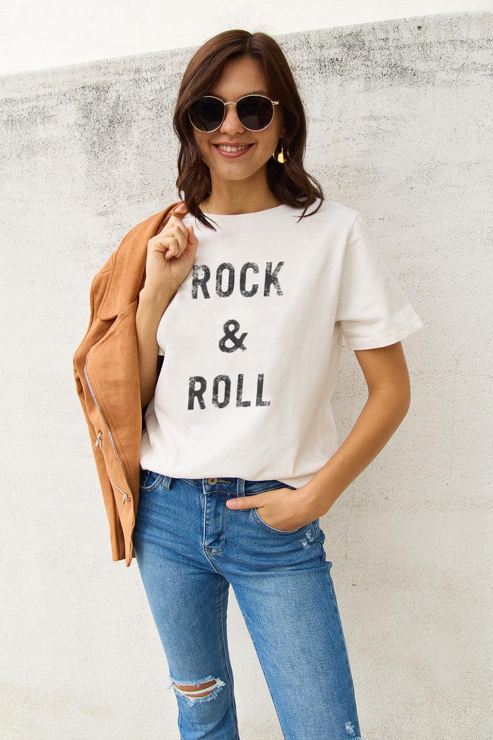 Simply Love Full Size ROCK & ROLL Short Sleeve T-Shirt Carauana Store