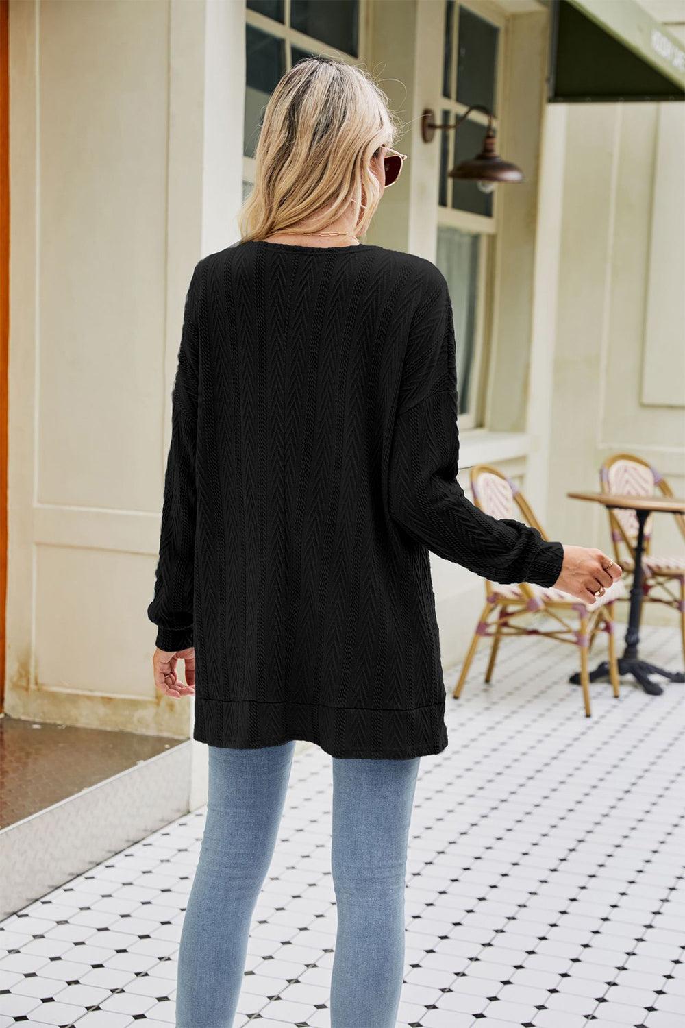 Long Sleeve Pocketed Cardigan Carauana Store
