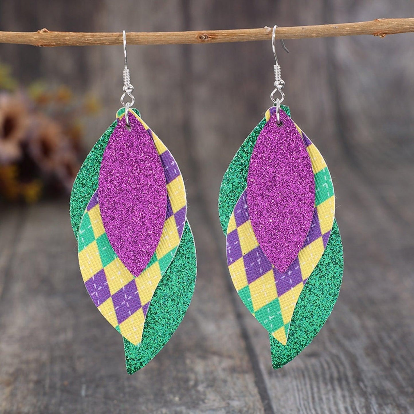 PU Leather Leaf Dangle Earrings Carauana Store