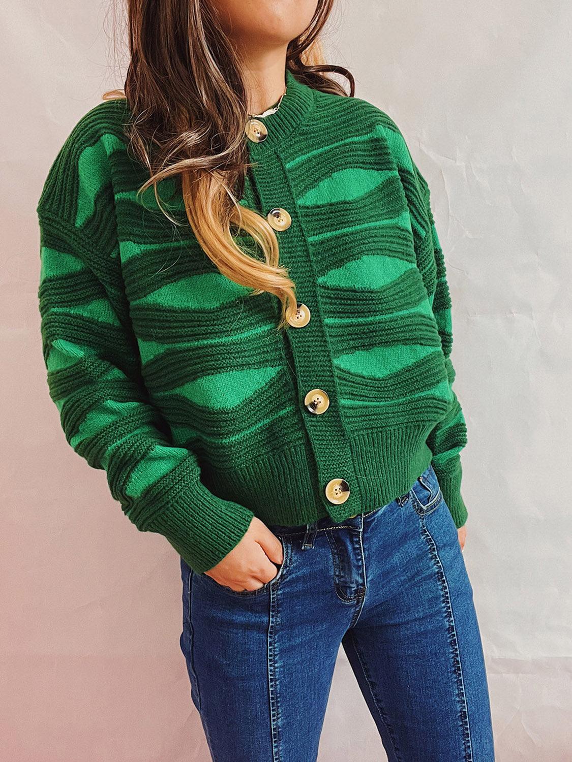 Color Block Button Front Cardigan Carauana Store
