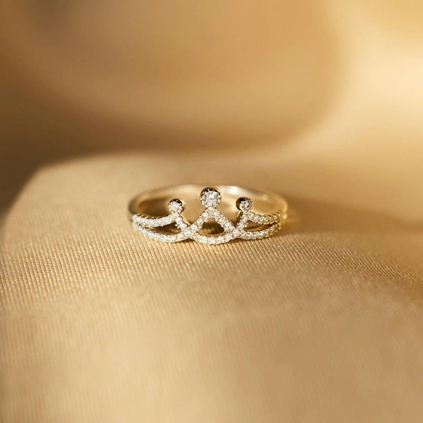 Crown Shape Inlaid Zircon 925 Sterling Silver Ring Carauana Store