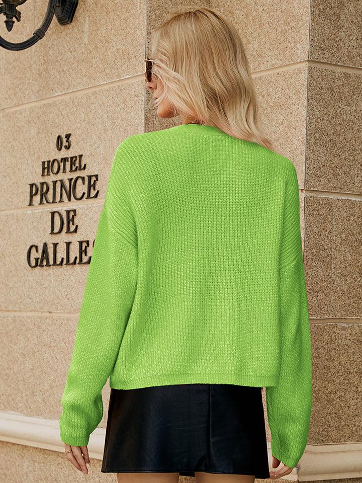 Dropped Shoulder Button Up Cardigan Carauana Store