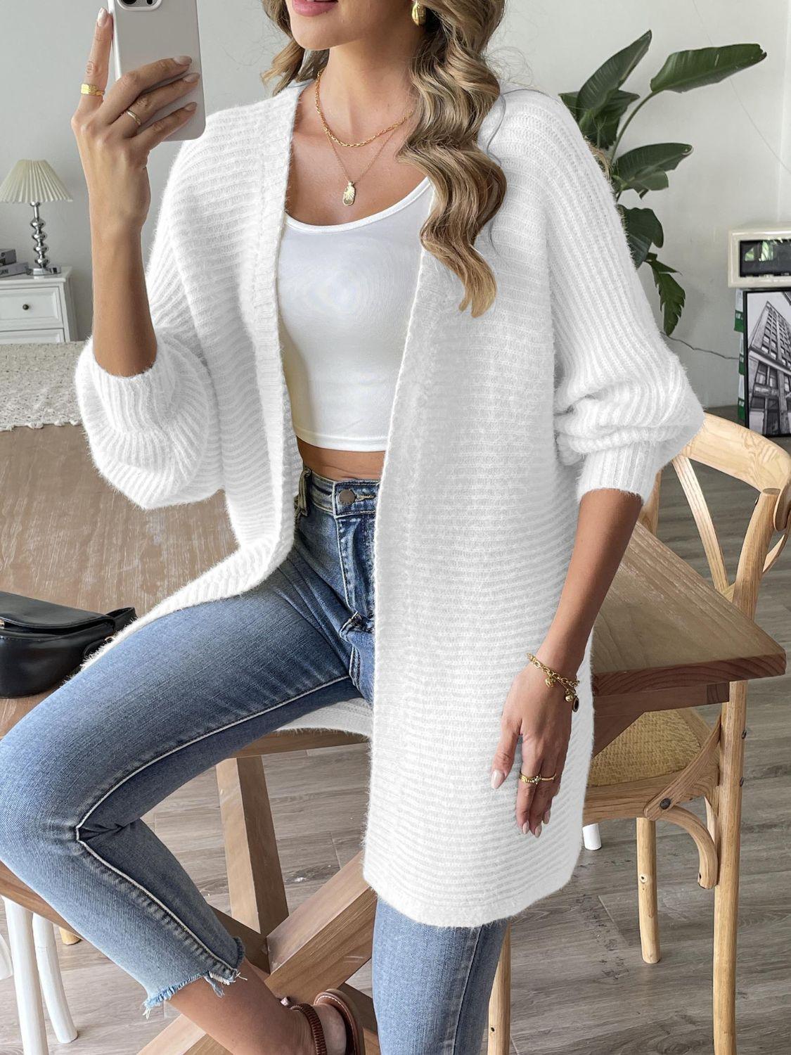 Open Front Long Sleeve Cardigan Carauana Store