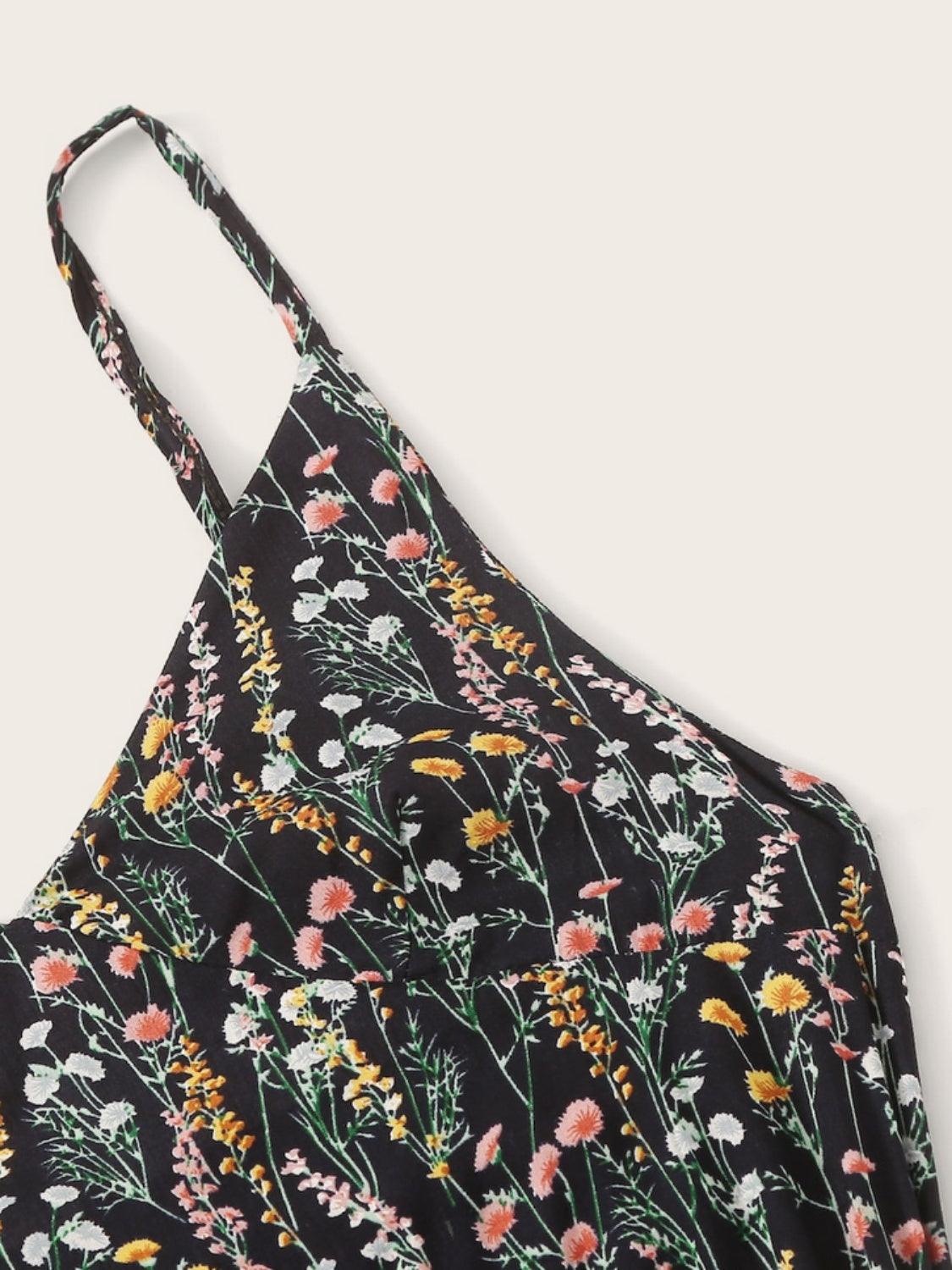 Printed V-Neck Spaghetti Strap Romper Carauana Store