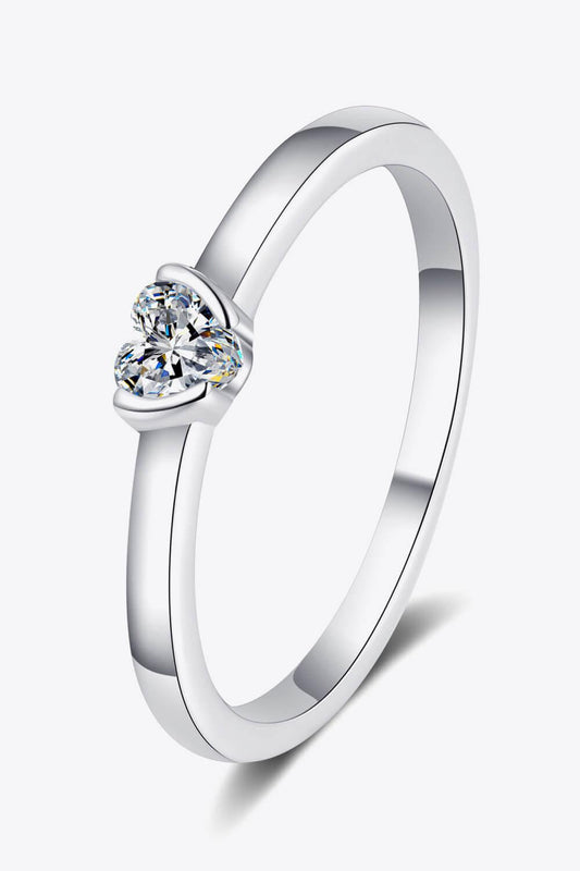Heart-Shaped Moissanite Solitaire Ring Carauana Store