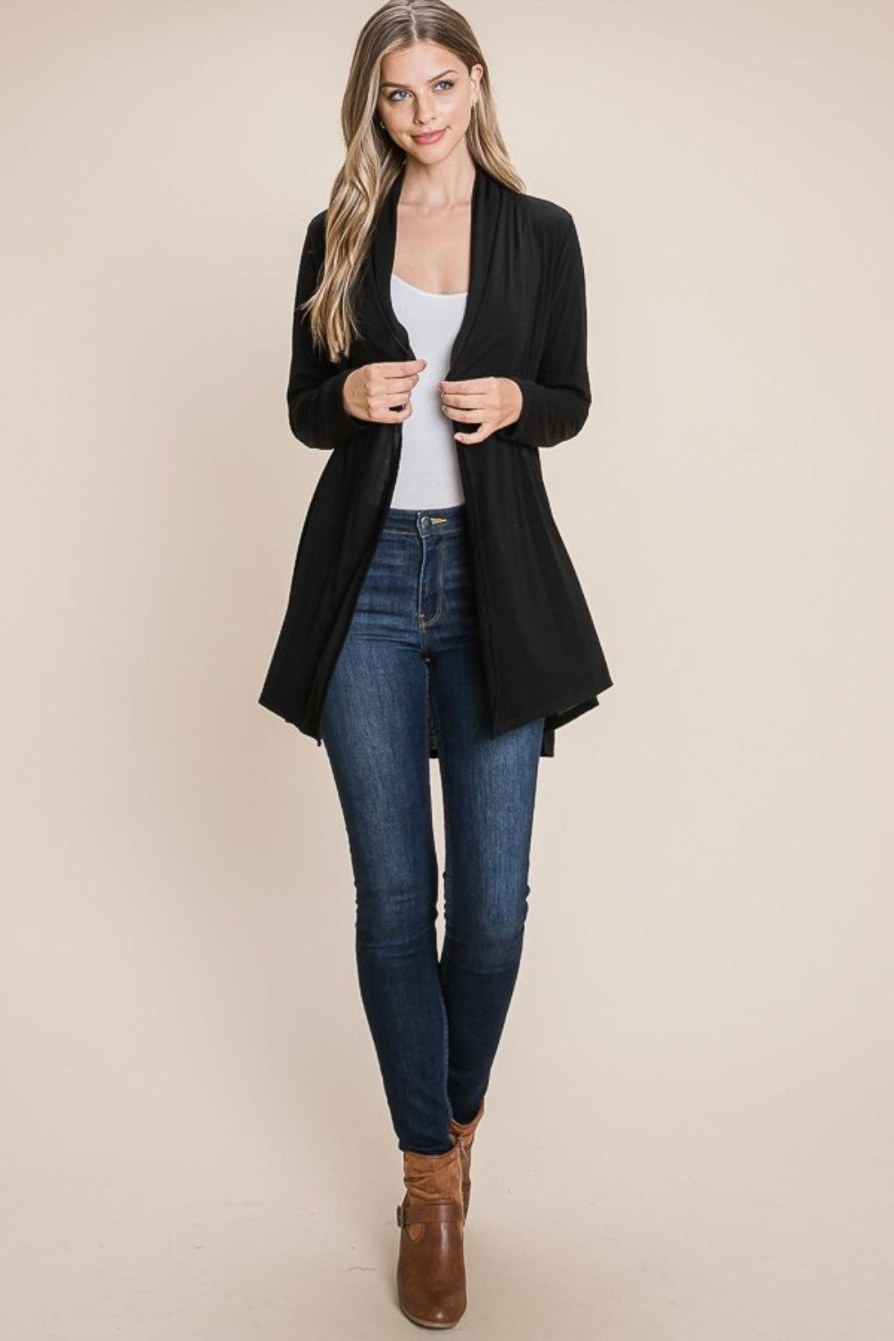BOMBOM Open Front Long Sleeve Cardigan Carauana Store