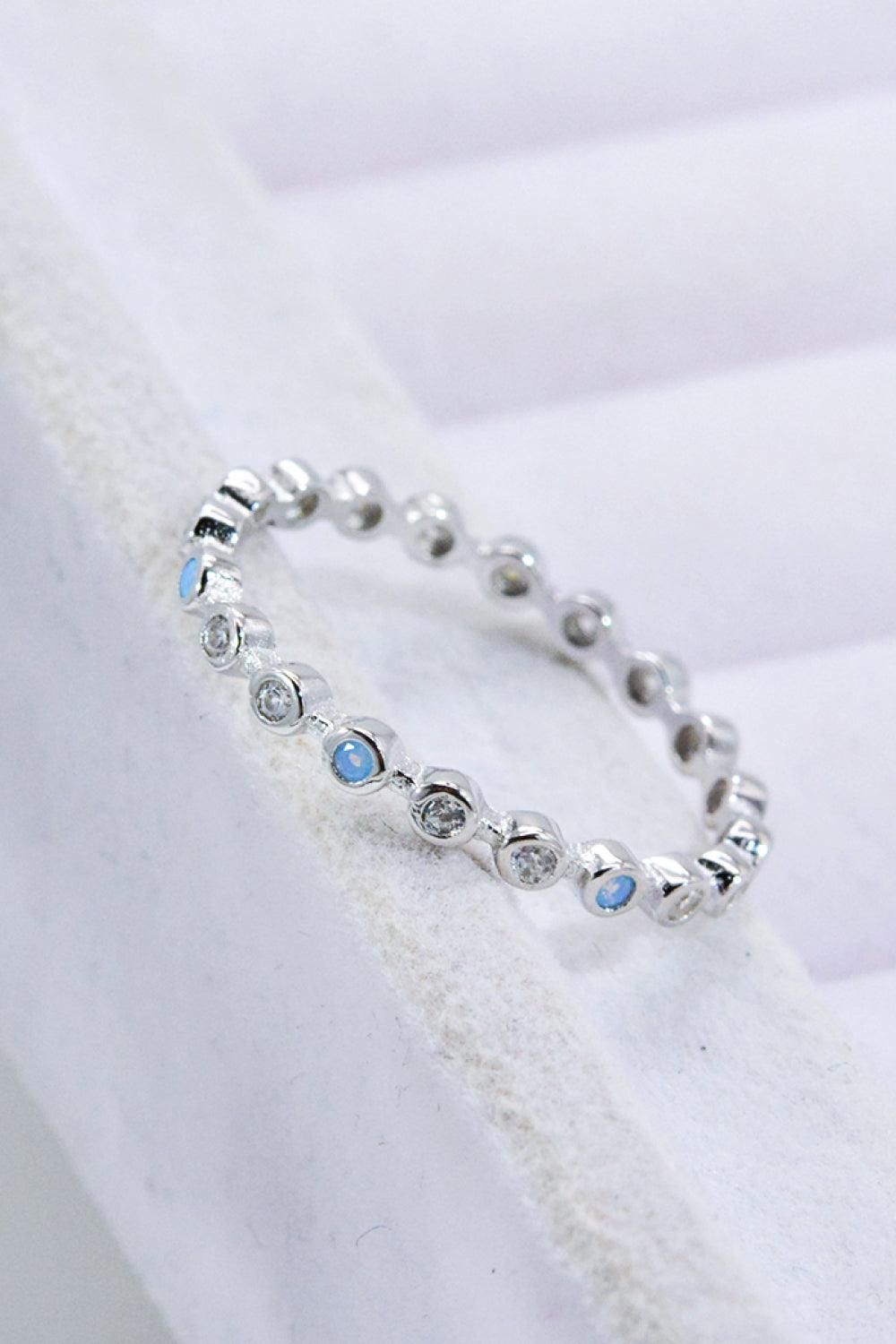925 Sterling Silver Zircon and Natural Moonstone Ring Carauana Store