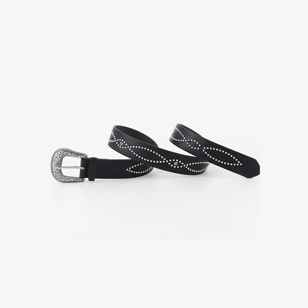 PU Leather Rhinestone Belt Carauana Store