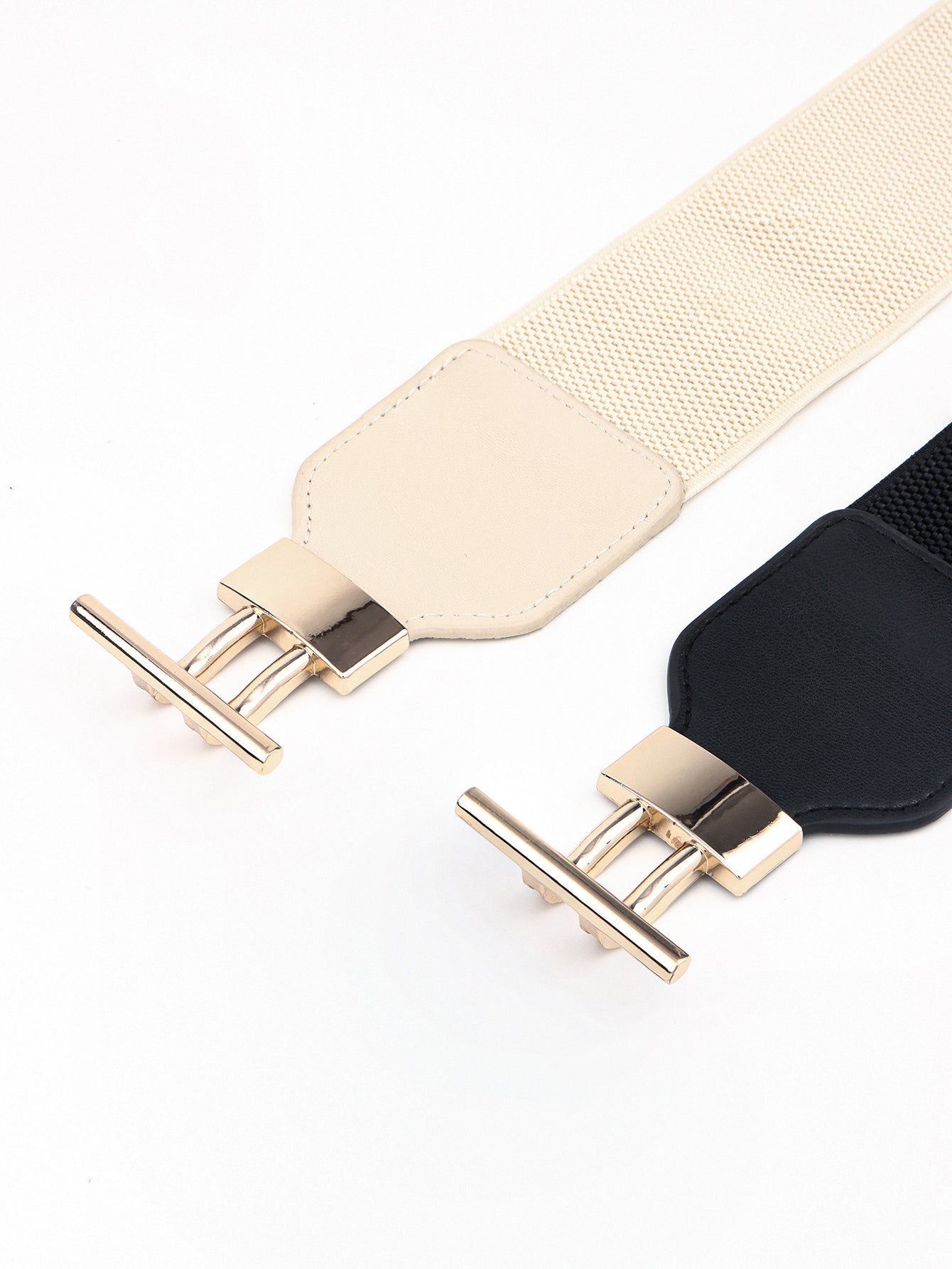 PU Elastic Wide Belt with Alloy Buckle Carauana Store