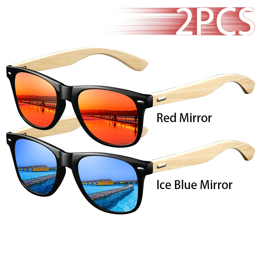 CaRaUaNa Fashion 2-piece sunglasses set with UV400 orange and Blue