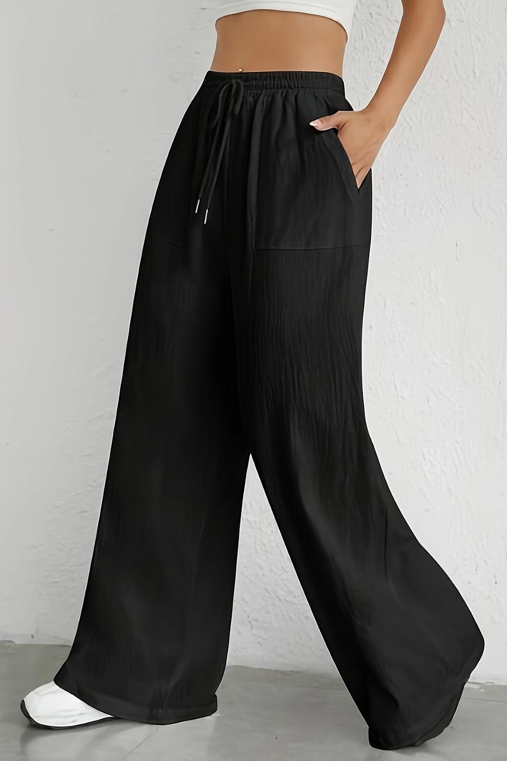 Drawstring Wide Leg Pants Carauana Store