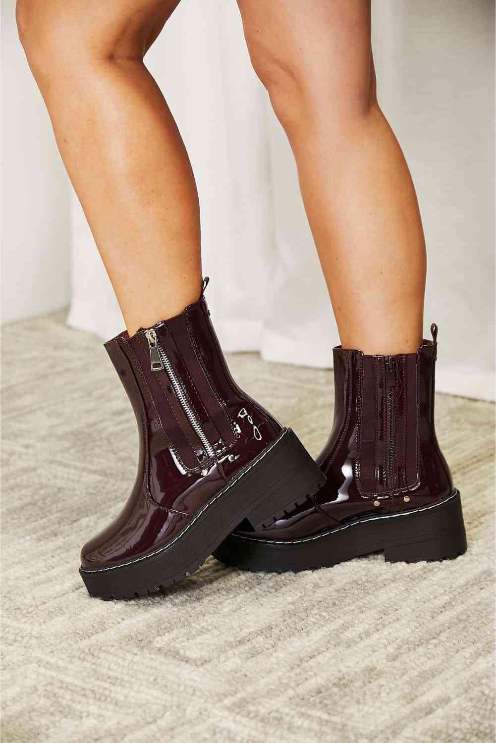 Forever Link Side Zip Platform Boots Carauana Store