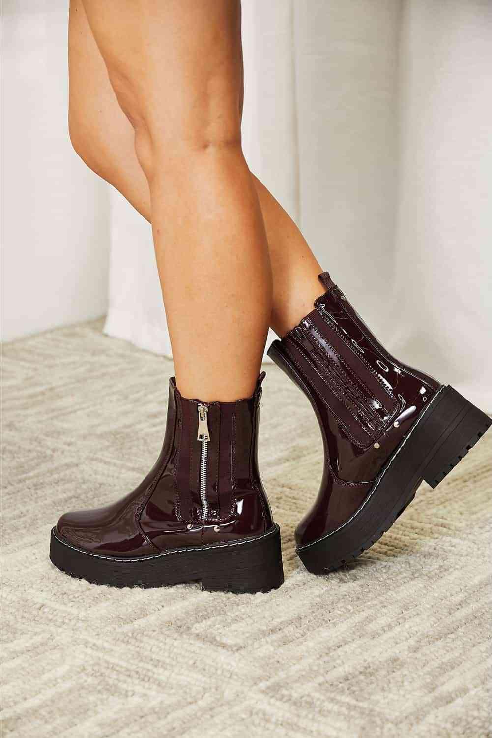 Forever Link Side Zip Platform Boots Carauana Store