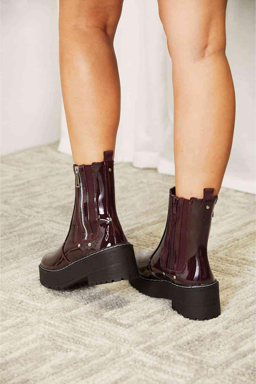 Forever Link Side Zip Platform Boots Carauana Store