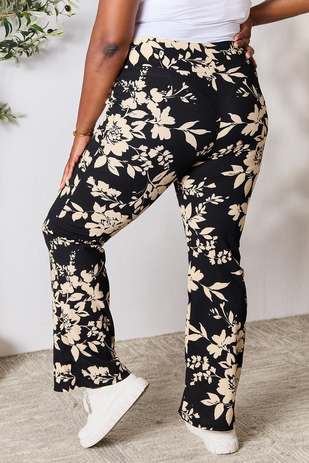 Heimish Full Size High Waist Floral Flare Pants Carauana Store