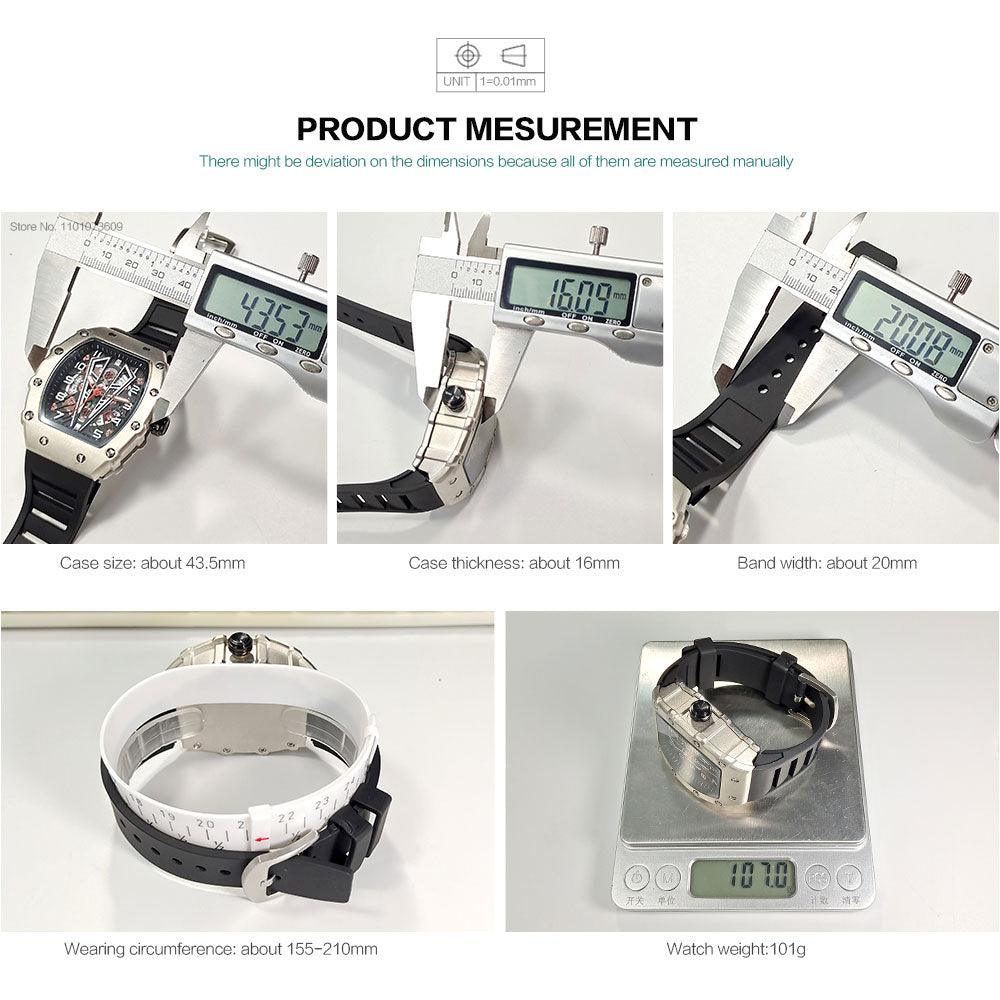 MEGIR Tonneau Dial Sport Watch For Men Fashion Waterproof Quartz Wristwatches Auto Date Luminous Silicone Strap 9006 Carauana Store