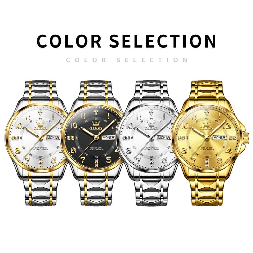OLEVS Steel men's Quartz Watch | Sleek Business Style with Shock Resistance and Auto Date Feature Carauana Store