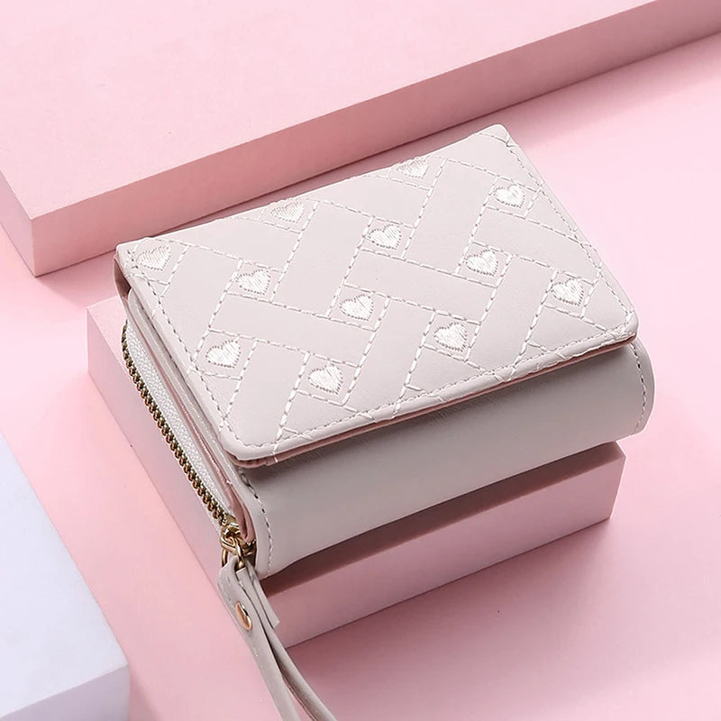 Women’s Tri-Fold Wallet – PU Leather Short Wallet