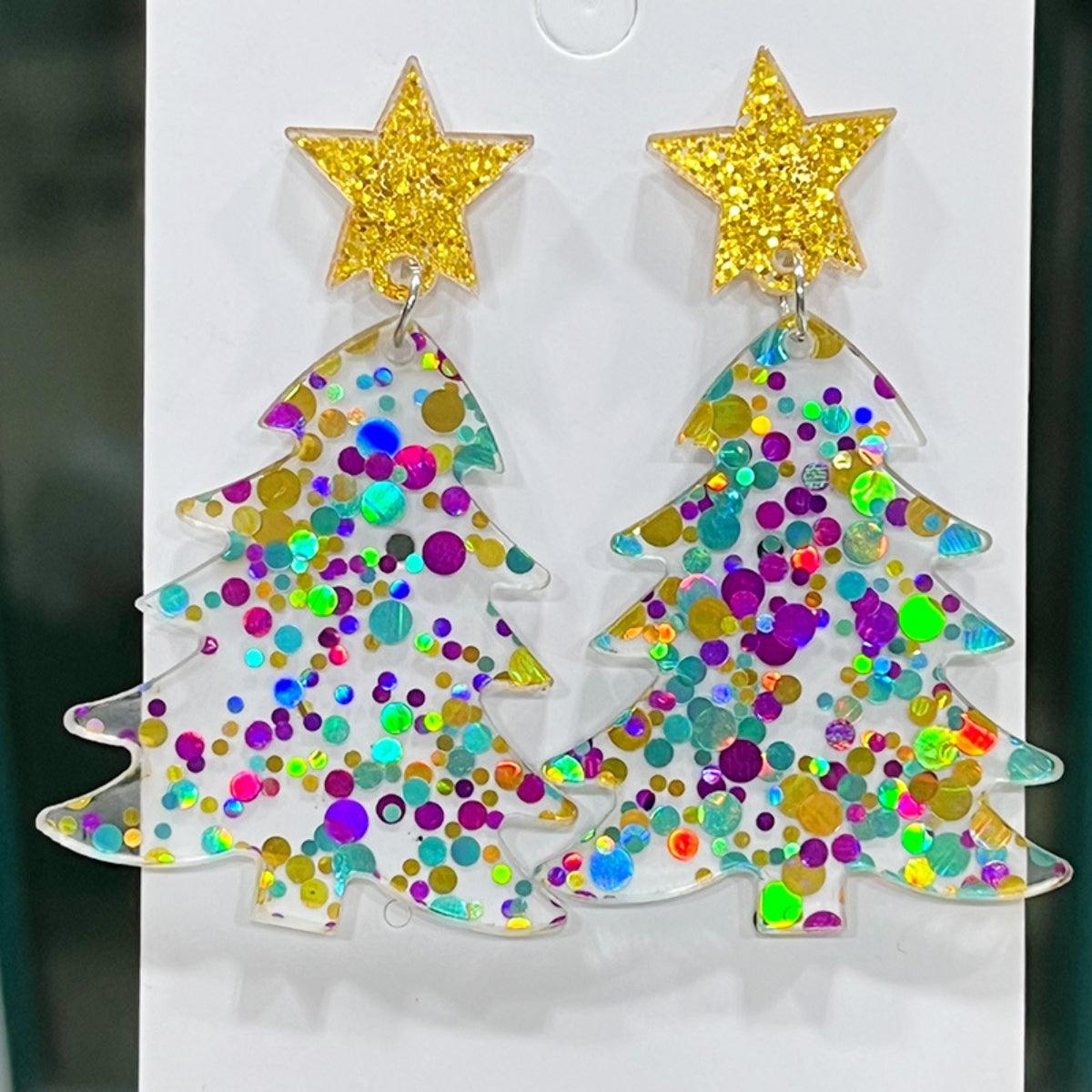 Christmas Tree Acrylic Dangle Earrings Carauana Store