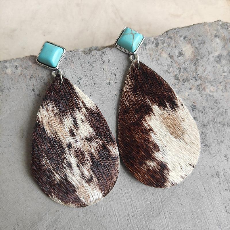 Artificial Turquoise Teardrop Earrings Carauana Store