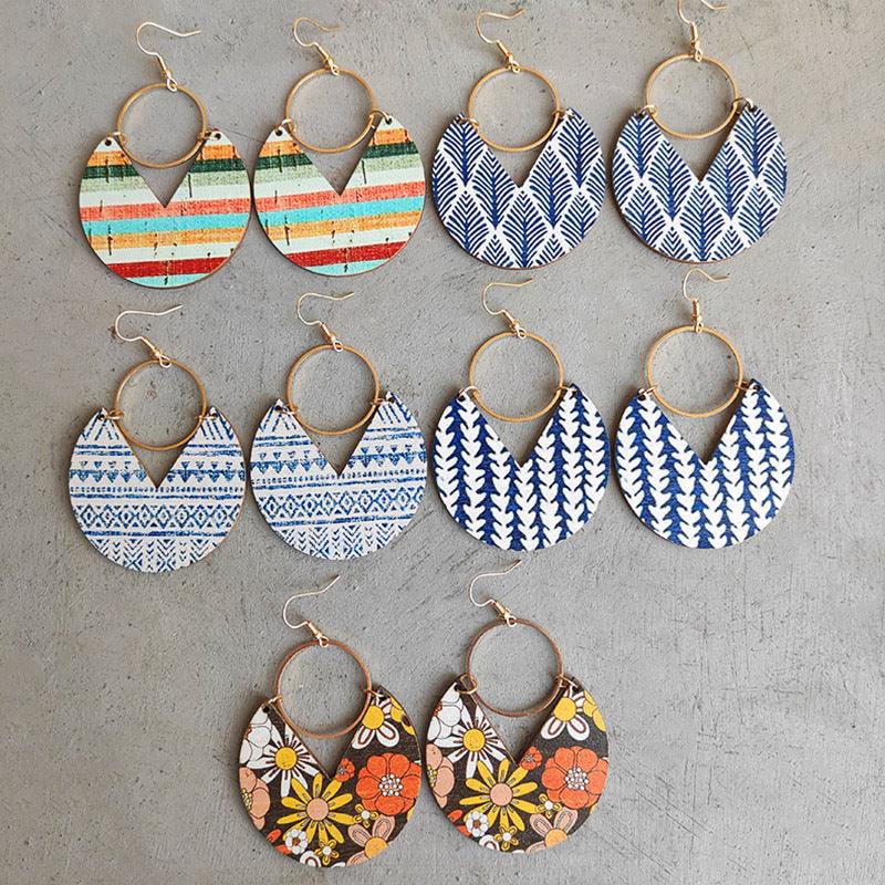 Ms.Pac-Man Shape Wooden Dangle Earrings Carauana Store