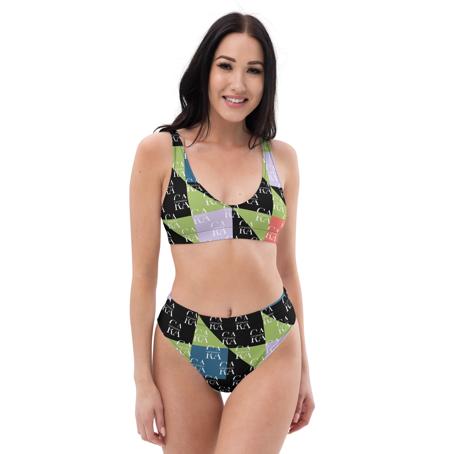 Carauana high-waisted bikini Green Black branded Carauana Store