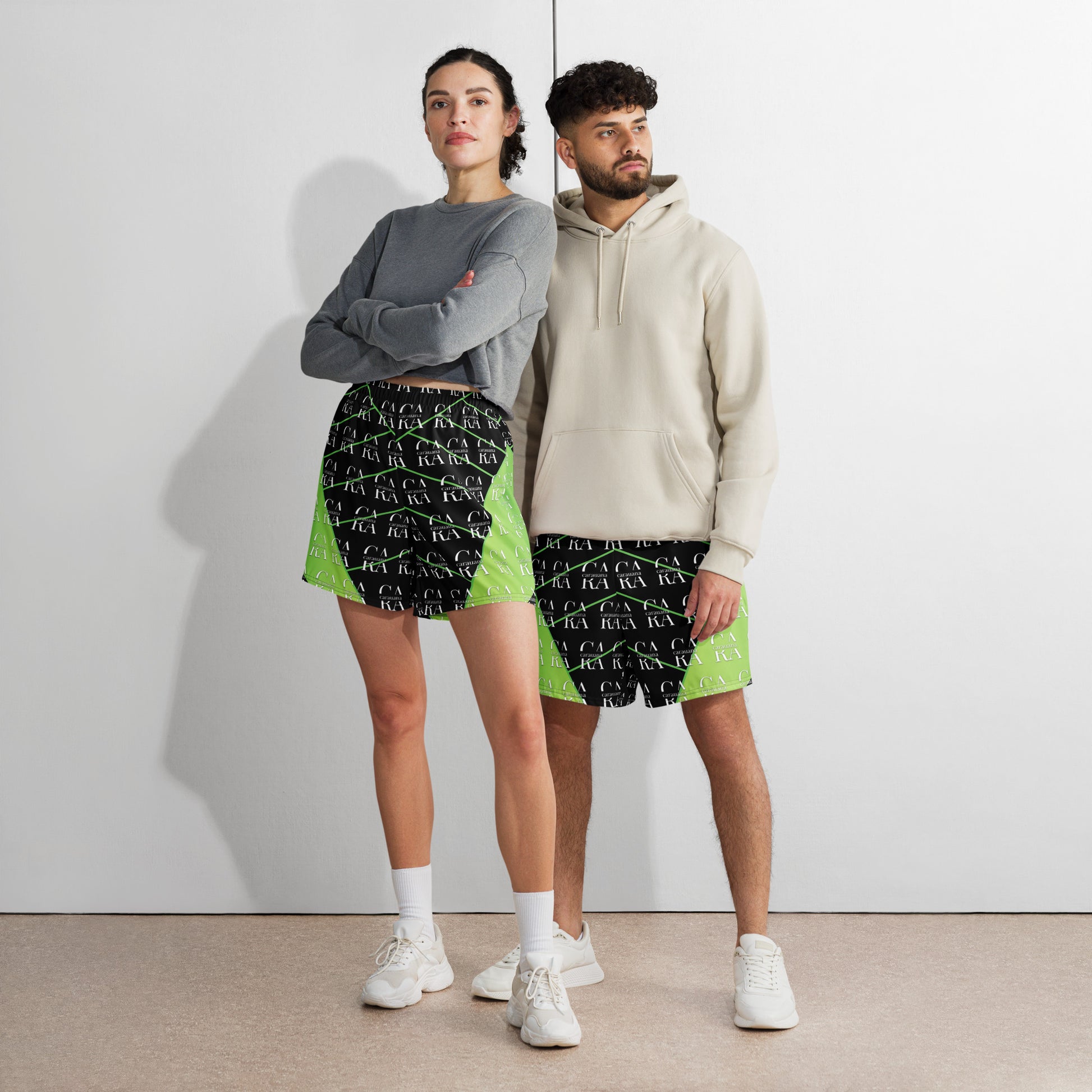 CaRaUaNa Athletic Shorts Unisex black Green Carauana Store