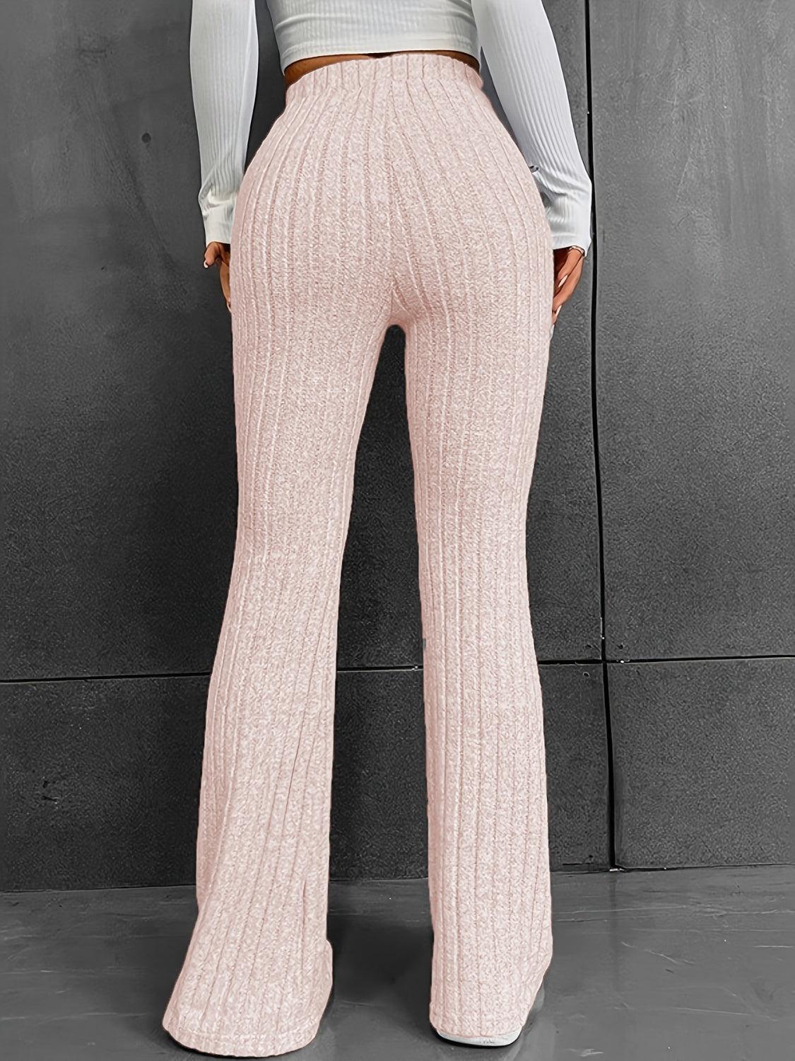 Ribbed High Waist Bootcut Pants Carauana Store