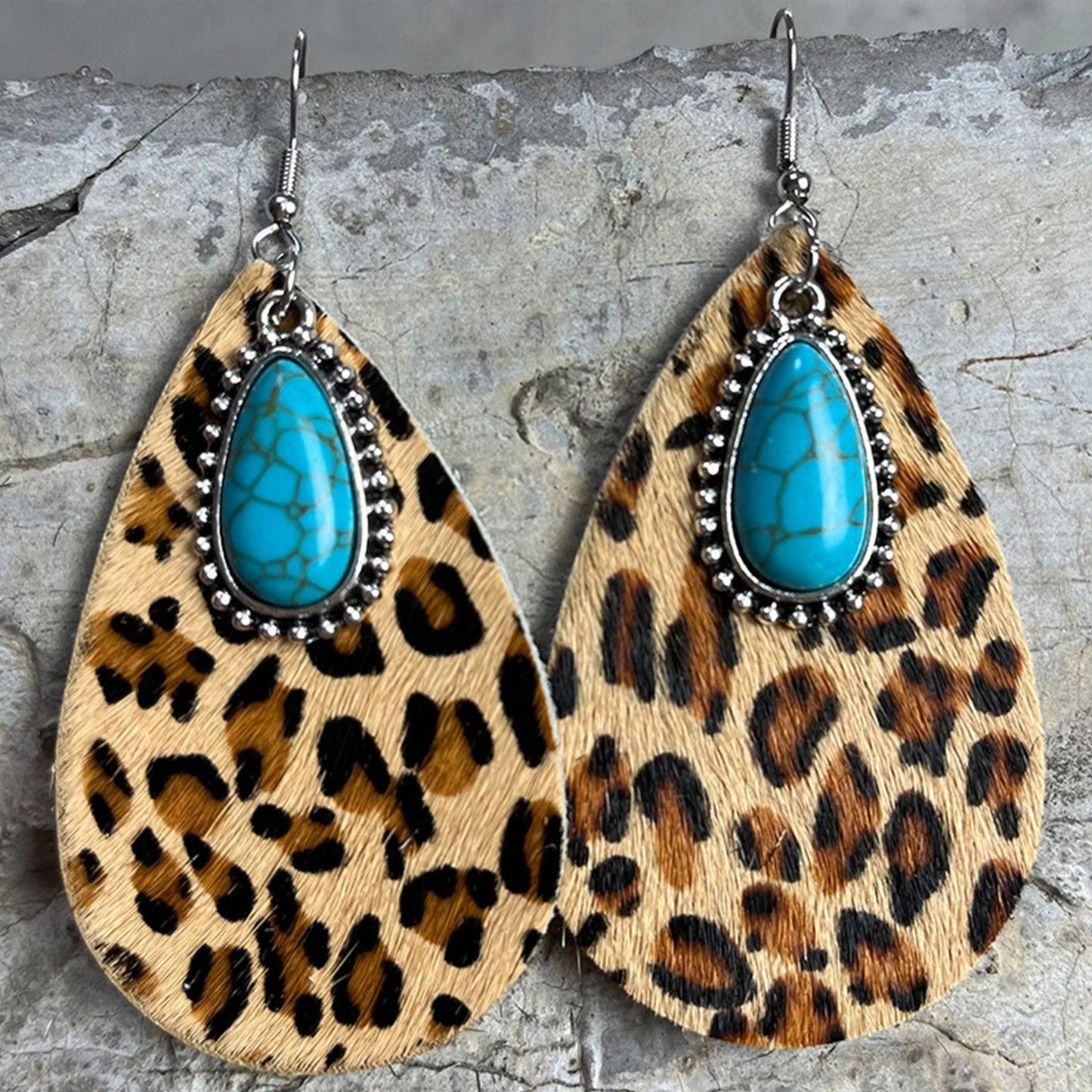 Artificial Turquoise Teardrop Earrings Carauana Store