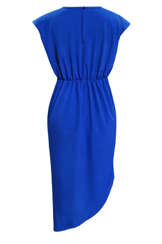 Round Neck Cap Sleeve Dress Carauana Store