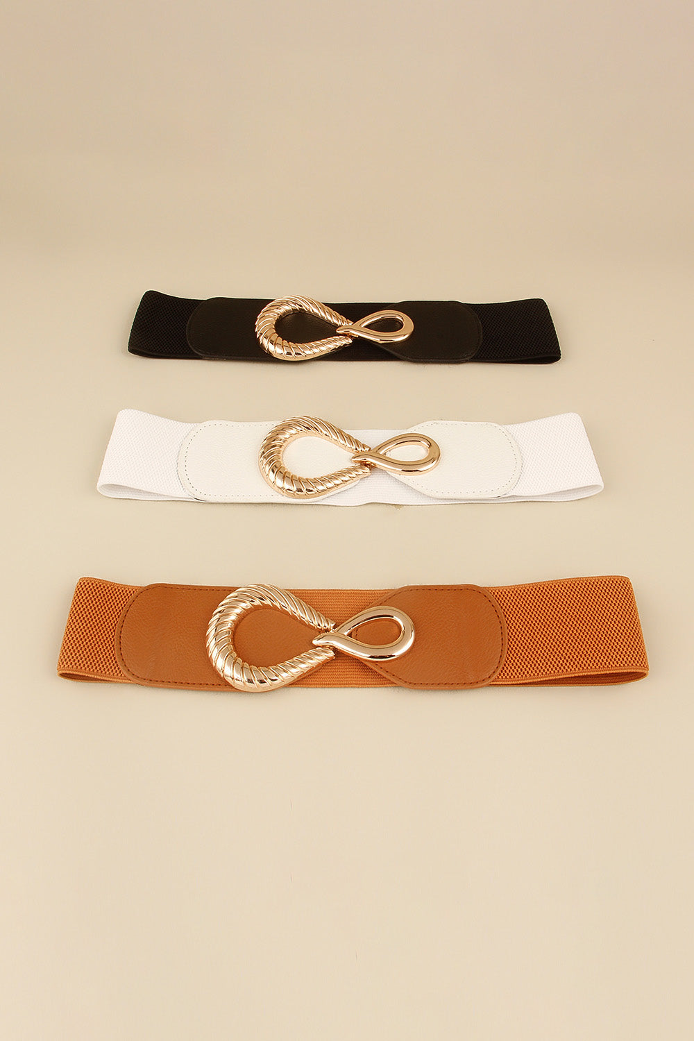 Ribbed Alloy Buckle Elastic Belt Carauana Store