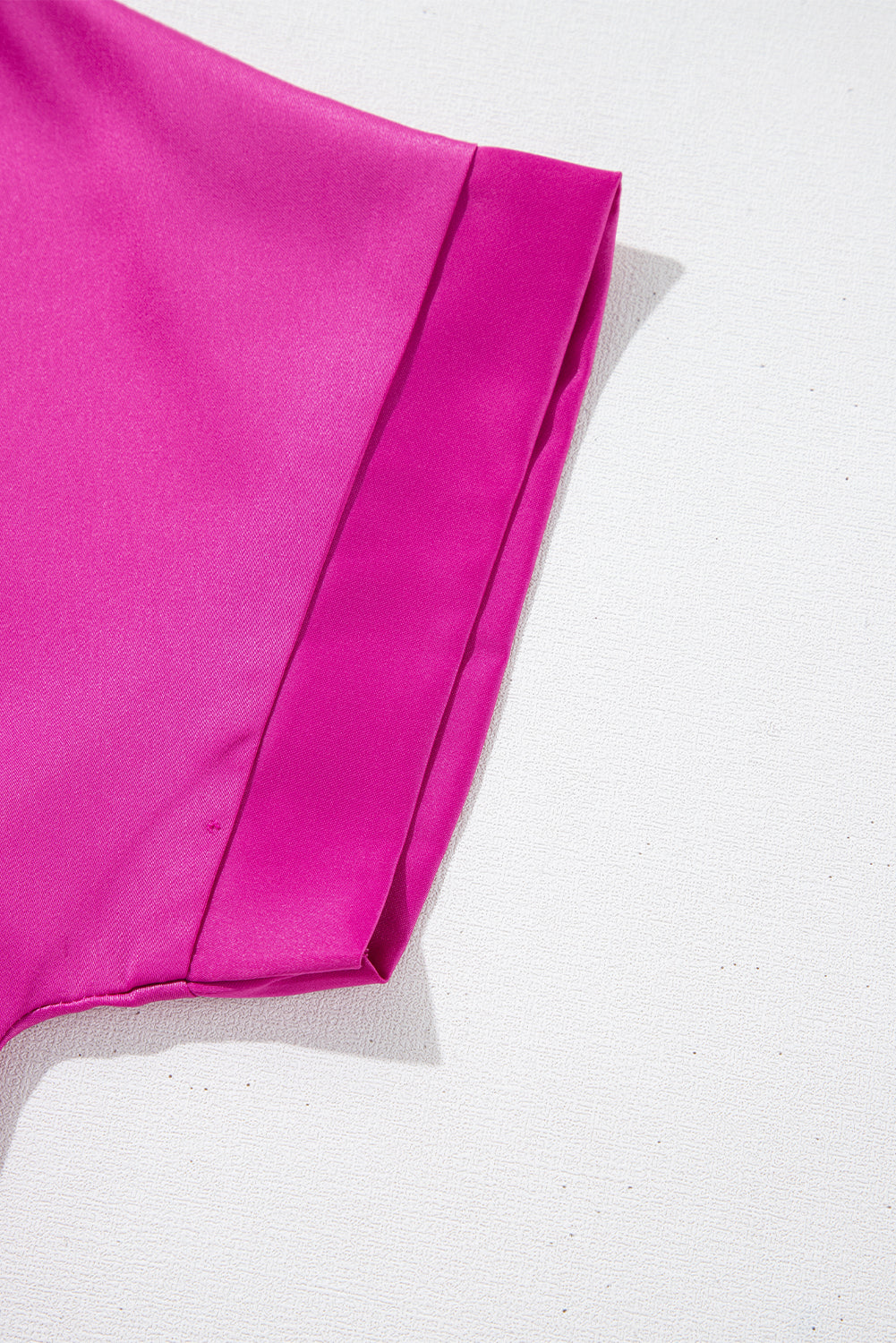 Bright Pink Silky V Neck Dolman Blouse