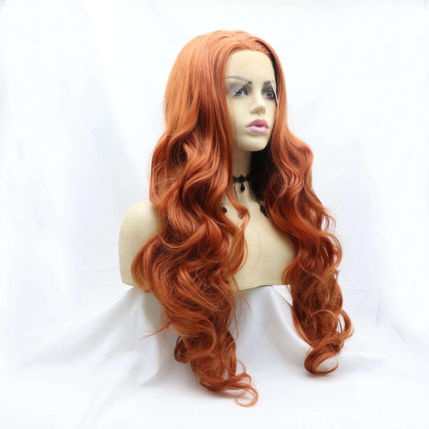 13*3" Lace Front Wigs Synthetic Long Wavy 24" 130% Density Carauana Store