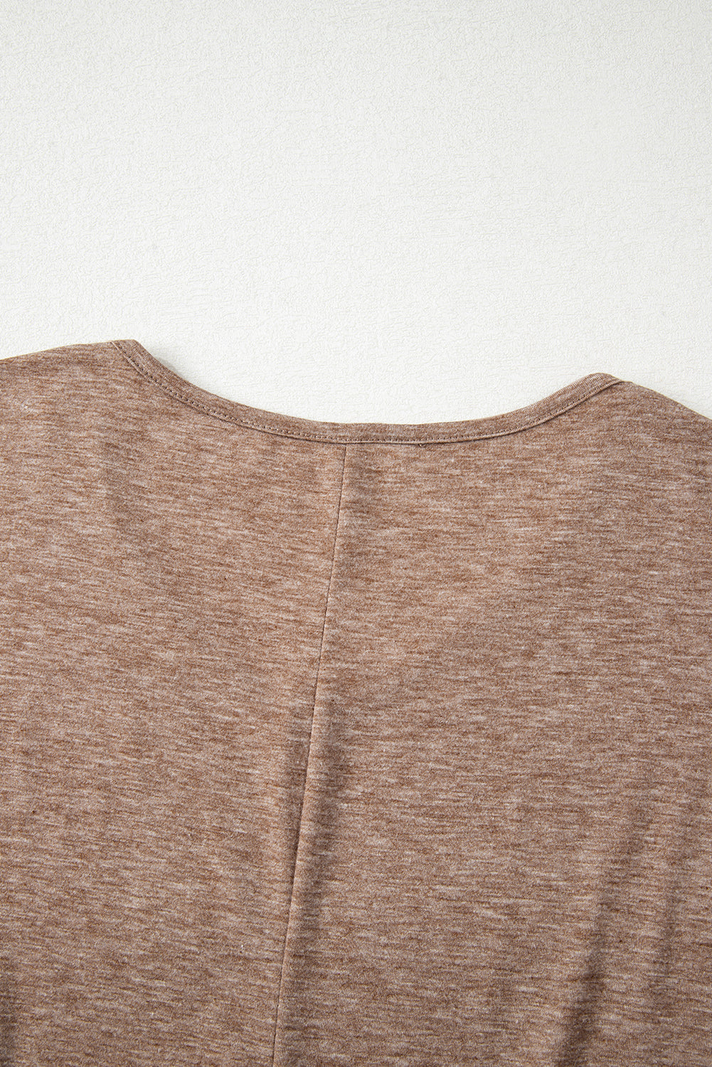 DUNE Solid Colour V-Neck Double Layer Sleeve Loose T-Shirt