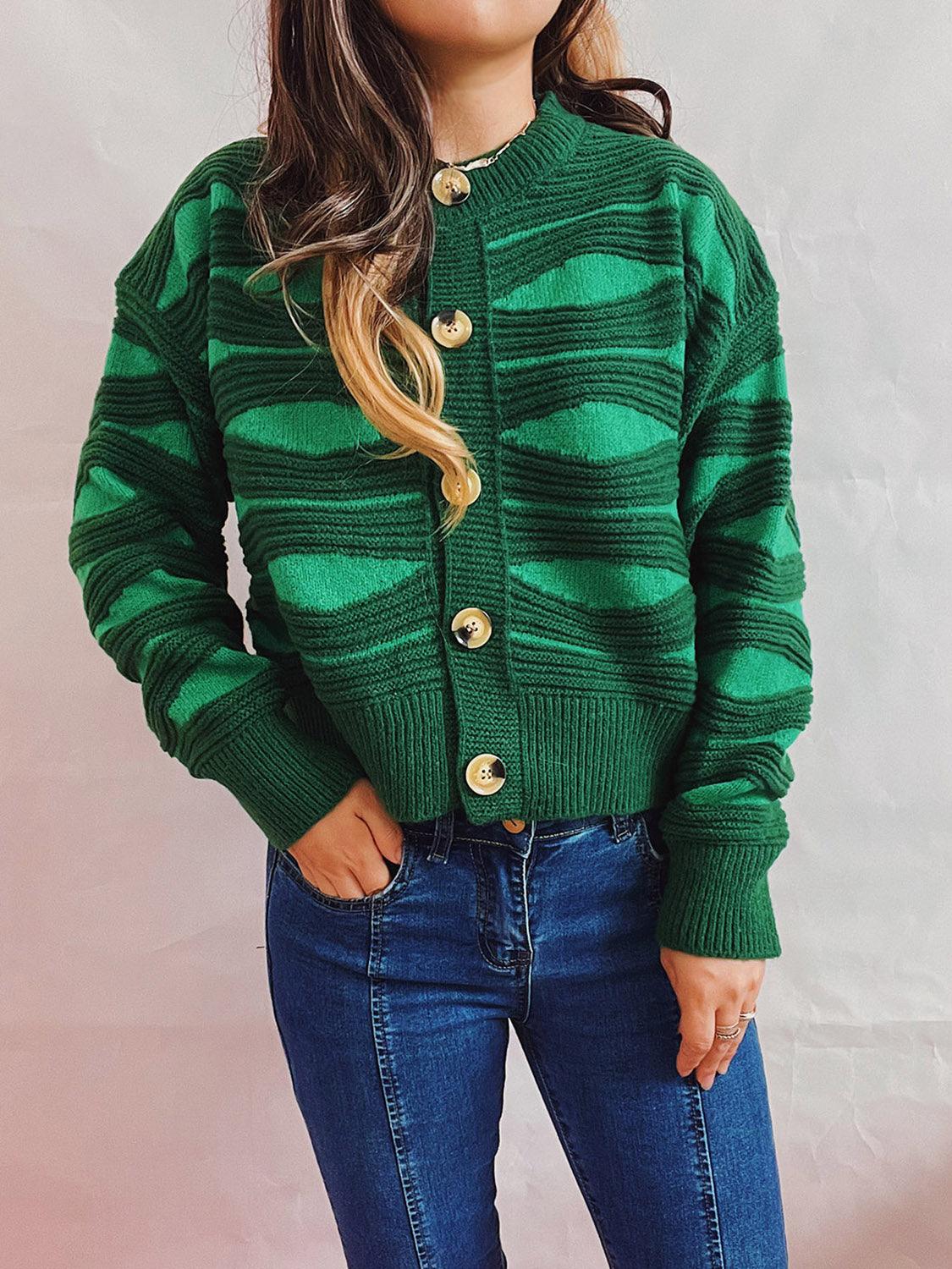 Color Block Button Front Cardigan Carauana Store