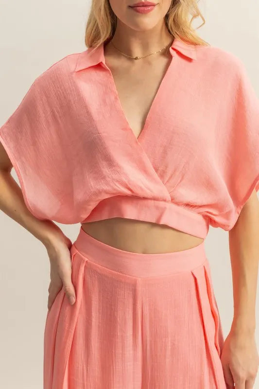 HYFVE Kimono Sleeve Crop Top and Wide Leg Pants Set Carauana Store
