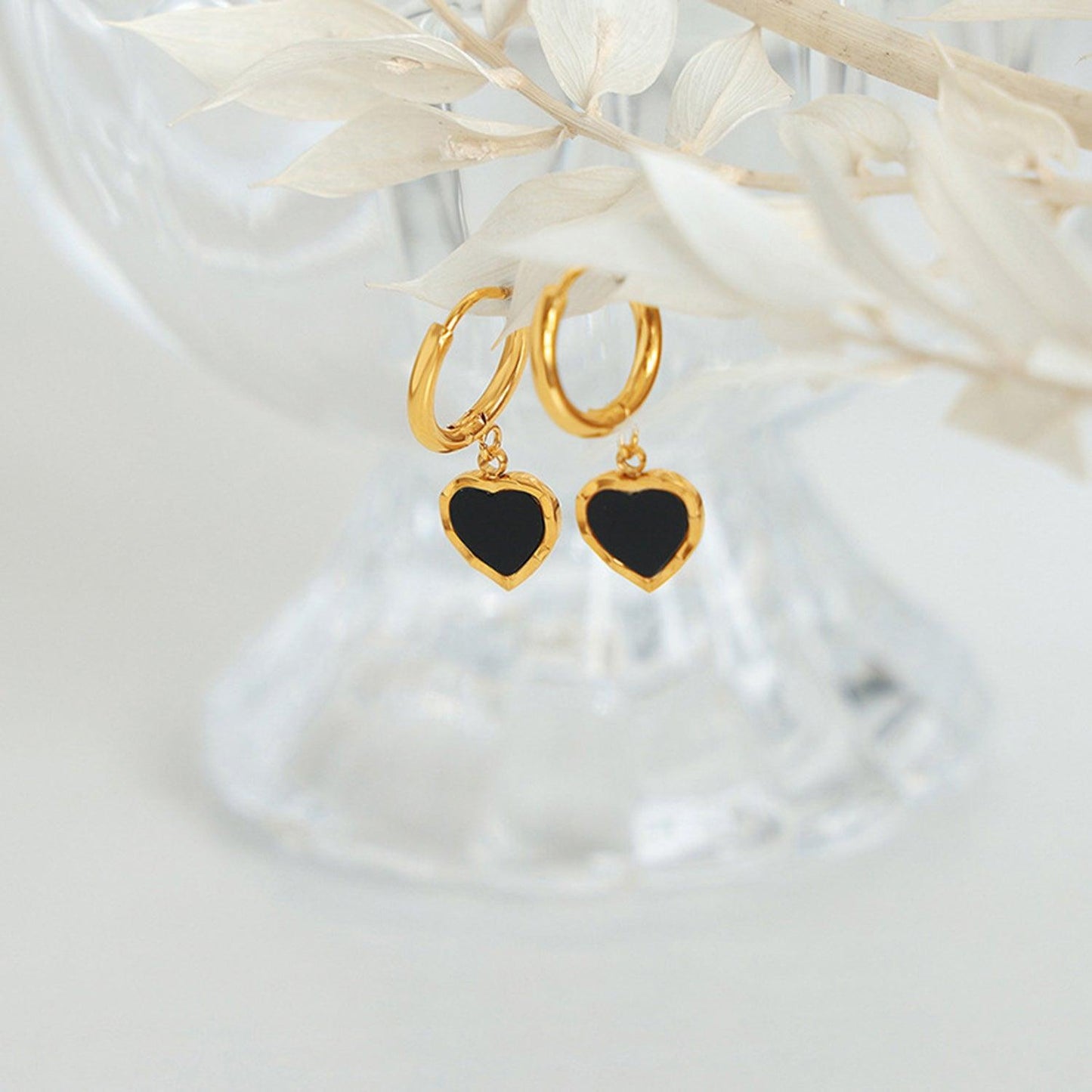 18K Gold-Plated Heart Drop Earrings Carauana Store