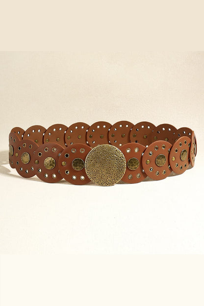 Round Shape PU Leather Belt Carauana Store