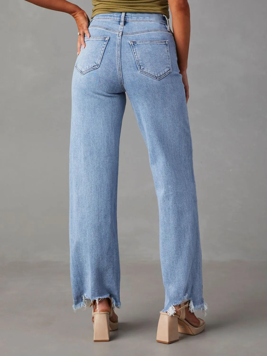 Raw Hem Loose Fit Jeans Carauana Store