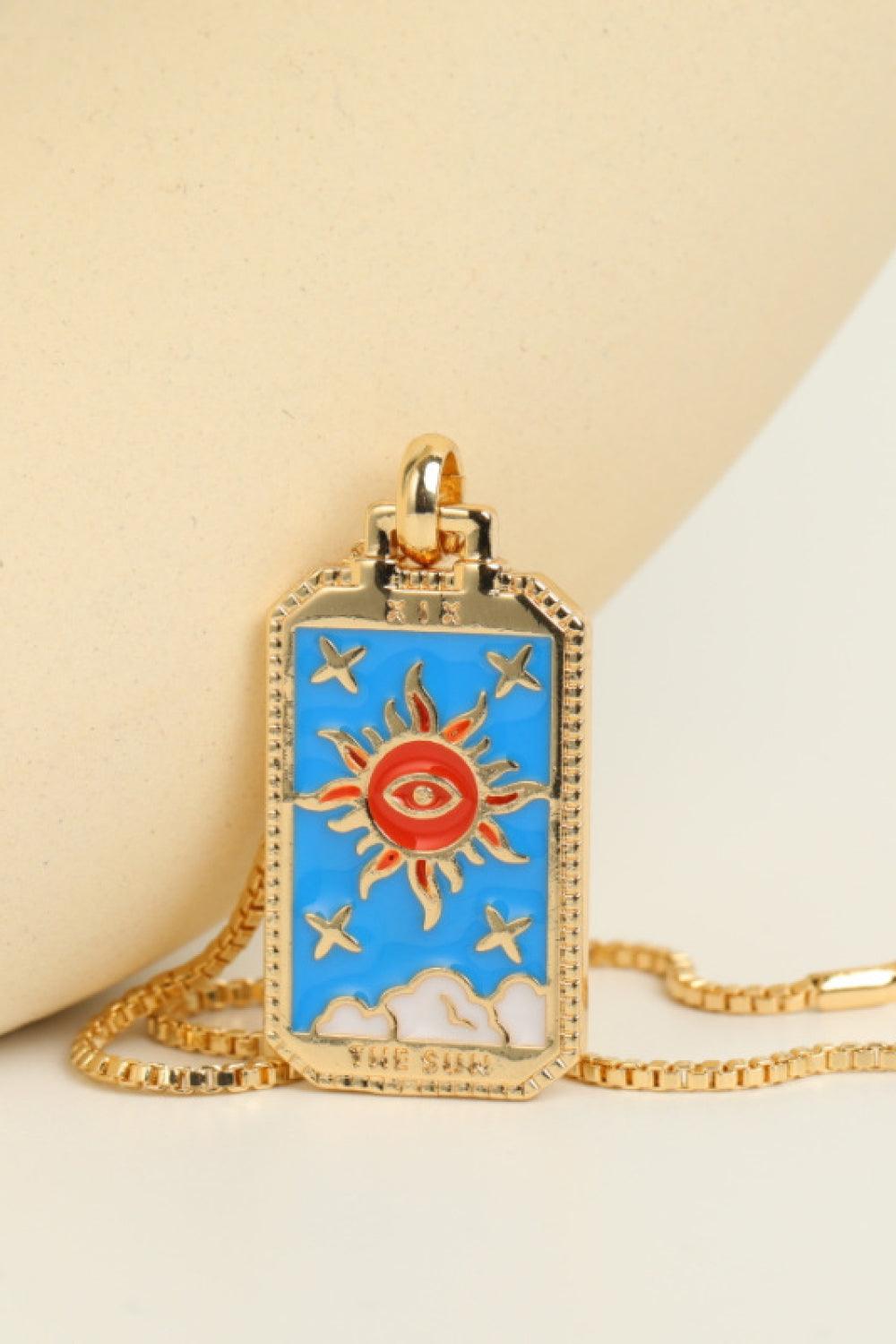 Tarot Card Pendant Copper Necklace