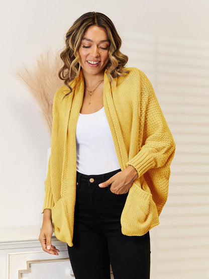 Angel Wings Open Front Cardigan with Pockets