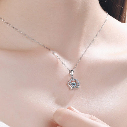 Moissanite Crown 925 Sterling Silver Necklace