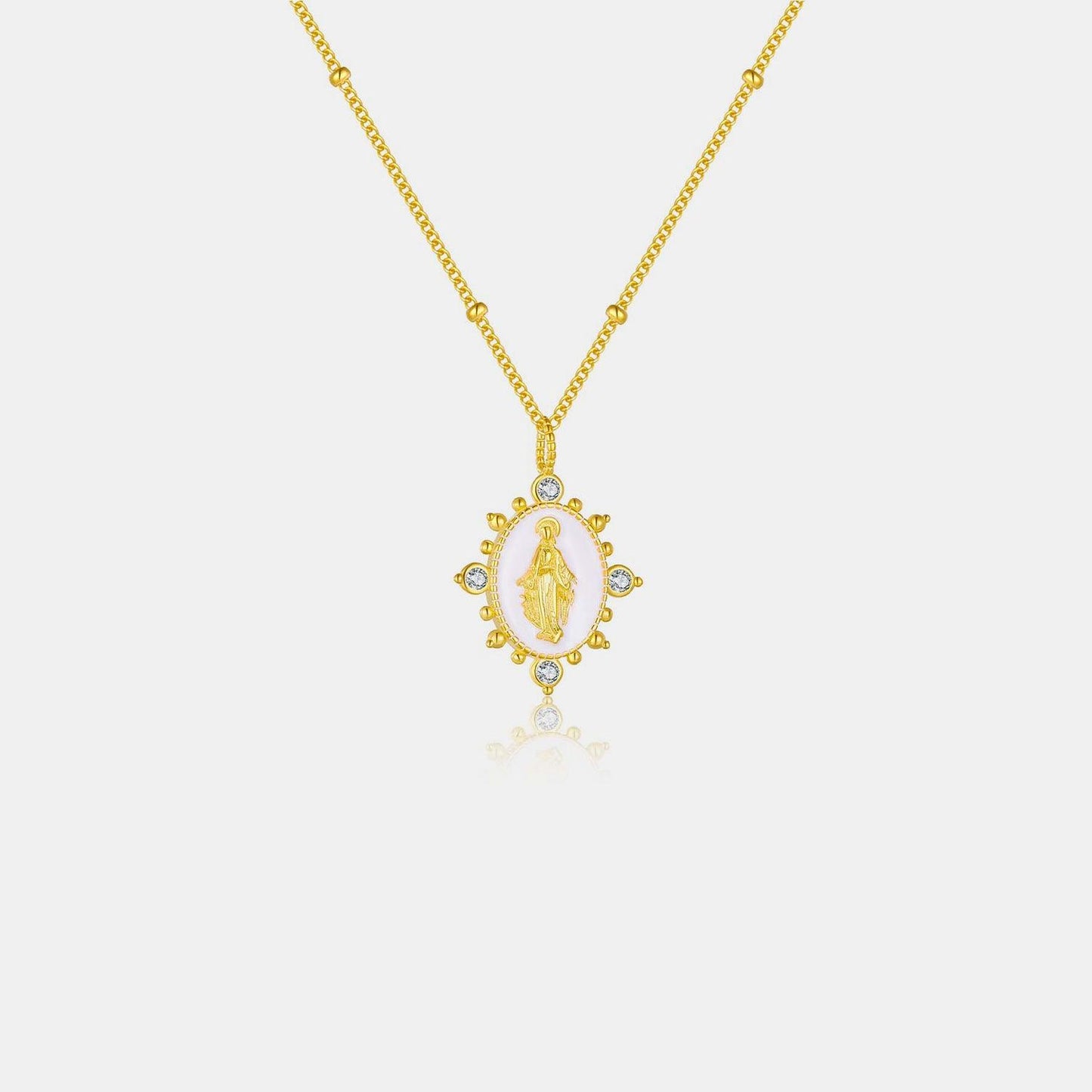 18K Gold-Plated Spring Ring Closure Pendant Necklace