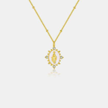 18K Gold-Plated Spring Ring Closure Pendant Necklace