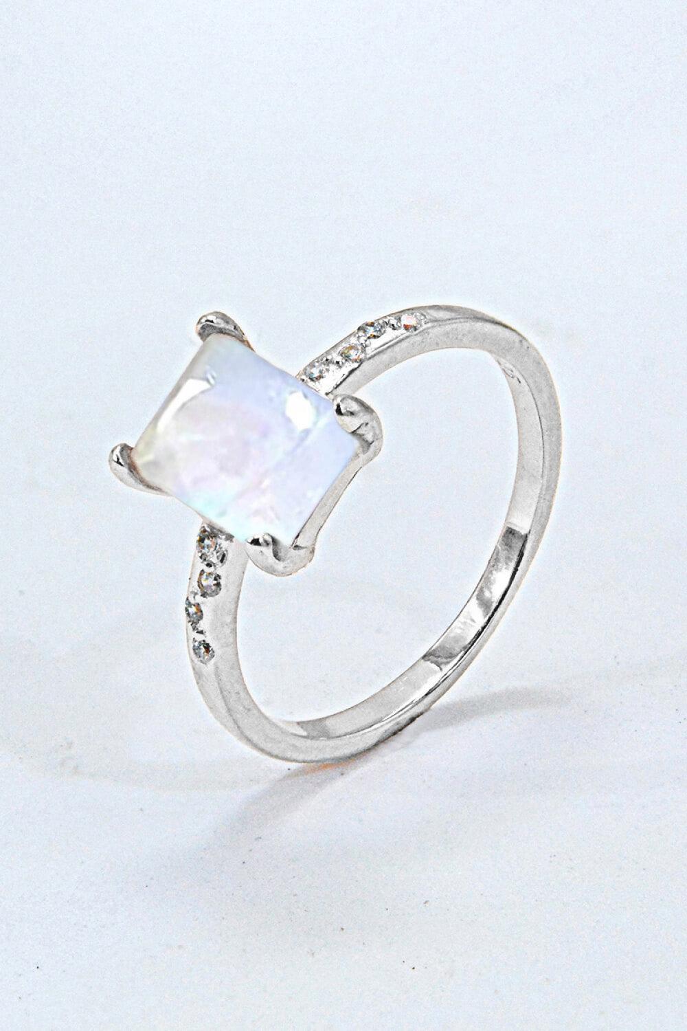 Square Moonstone Ring