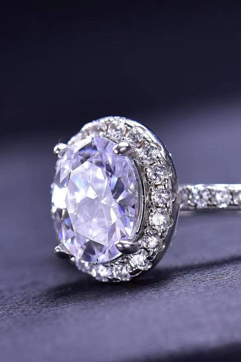 2 Carat Moissanite Platinum-Plated Ring